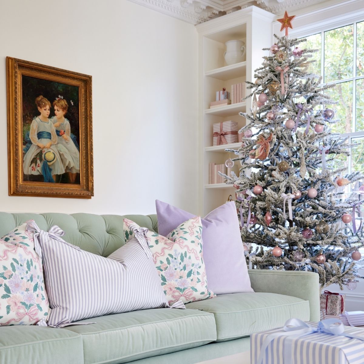 Holly Berry & Bow Pillow Cover