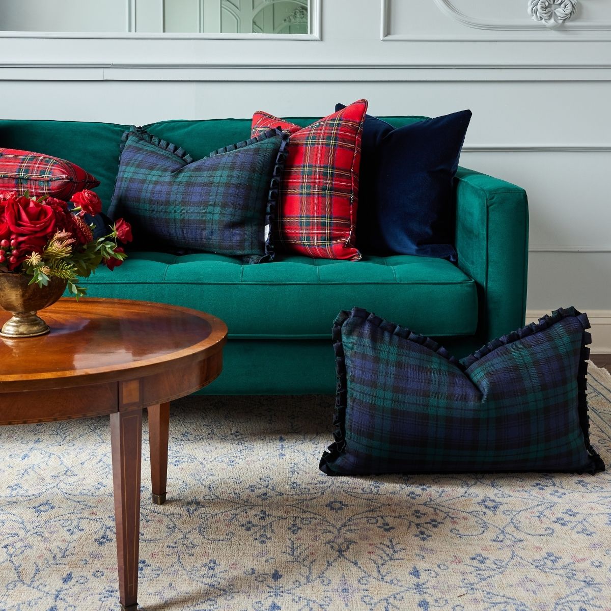 Blackwatch Box Pleat Pillow Cover