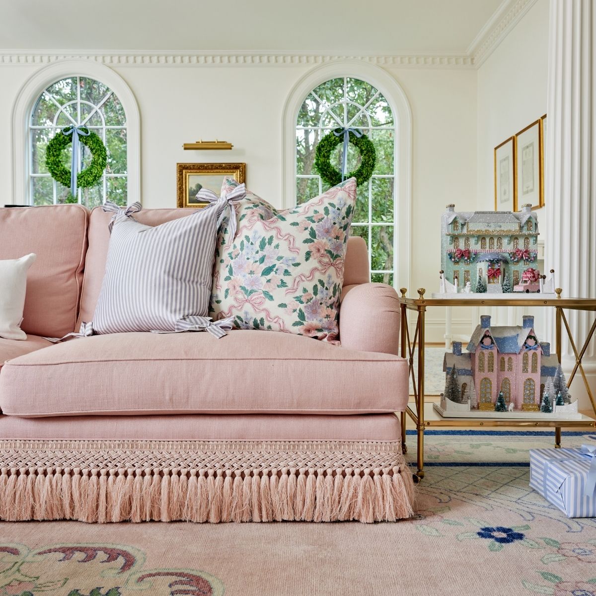 Holly Berry & Bow Pillow Cover