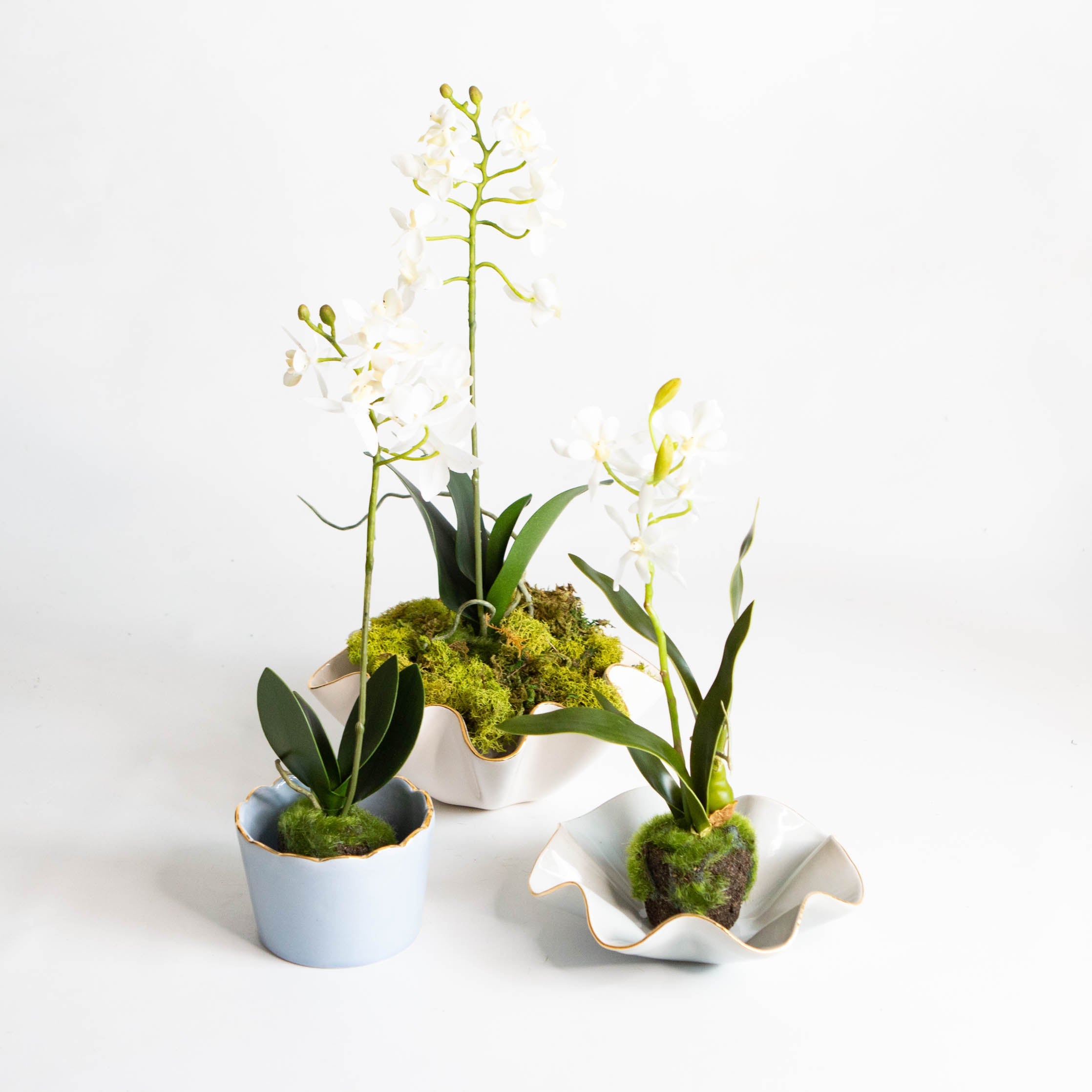 12" Faux Orchid Drop-In