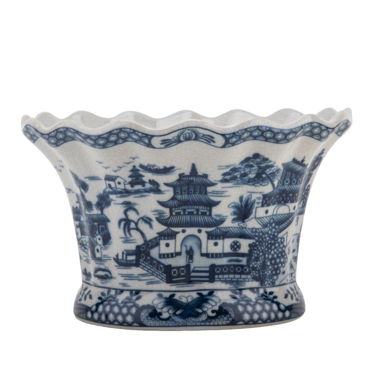 Blue Willow Garden Porcelain Planter - Caitlin Wilson Design