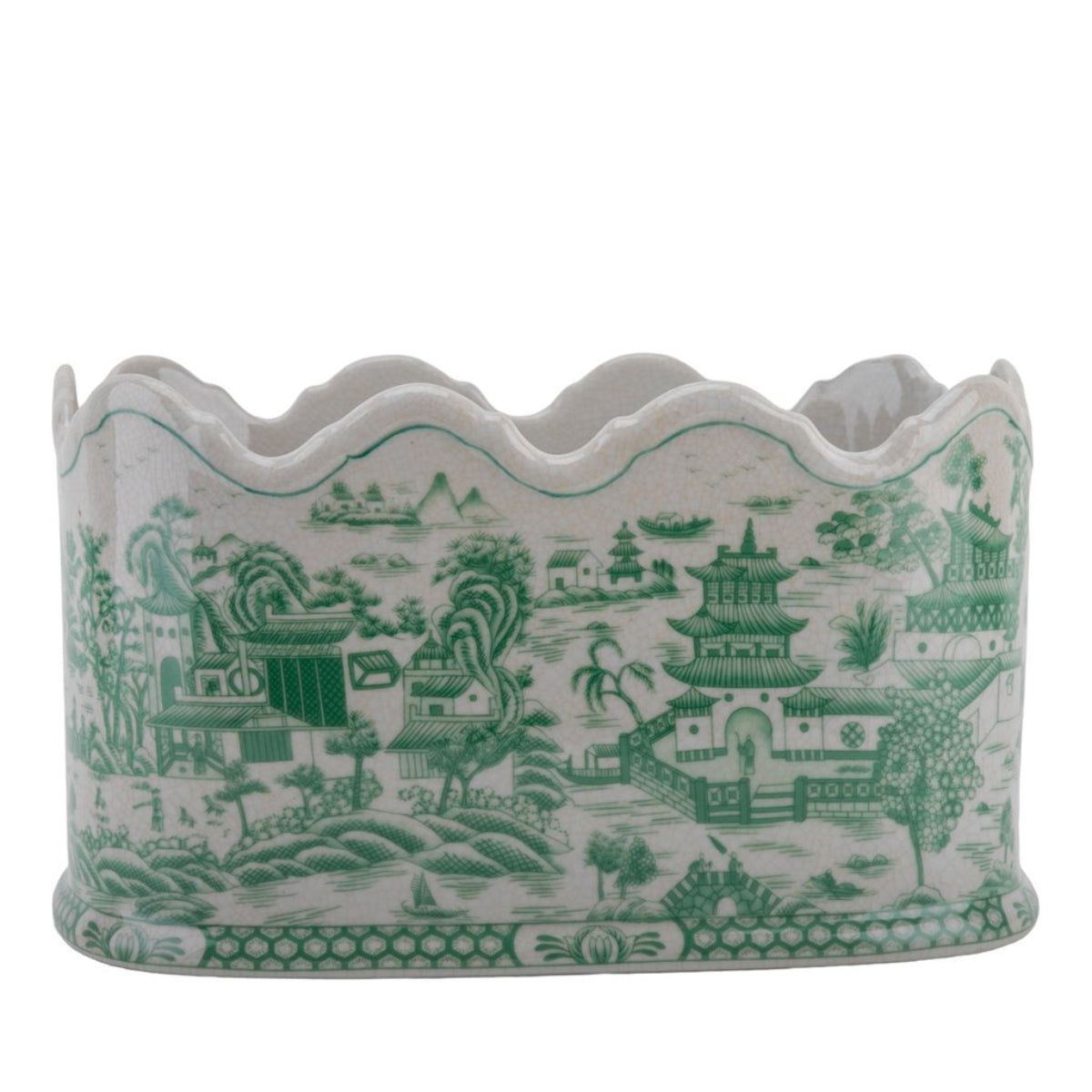 Emerald Willow Scalloped Cachepot - Caitlin Wilson Design