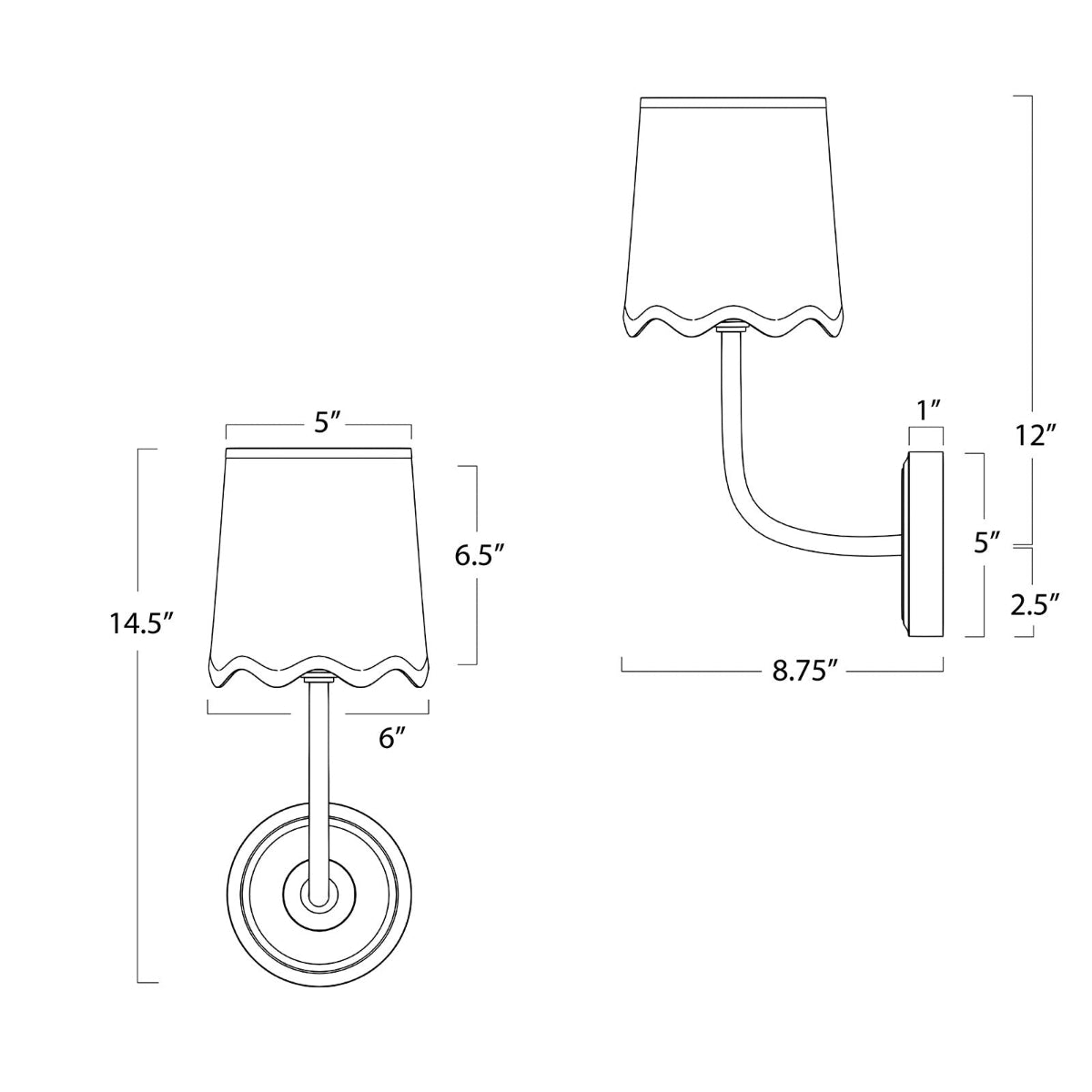 Martha Scalloped Sconce - Caitlin Wilson Designs