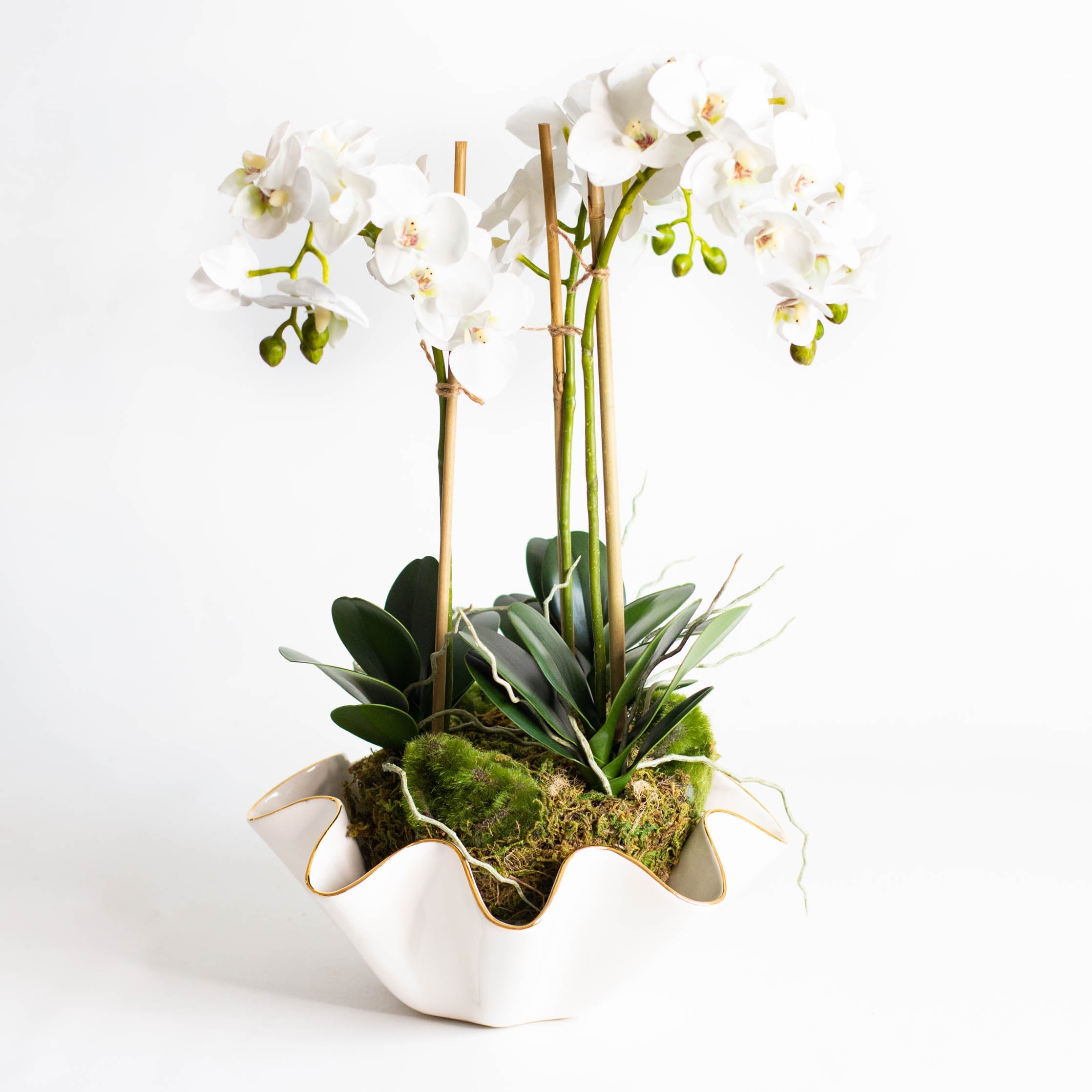 16" Faux Orchid Drop-In