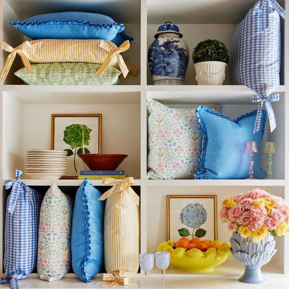 Beth Box Pleat Pillow in Cornflower - Caitlin Wilson Design