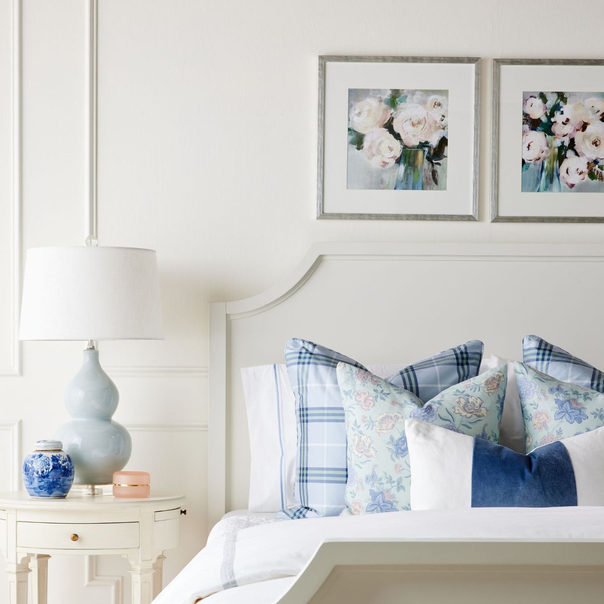 Sky Blue Garden Pillow Cover