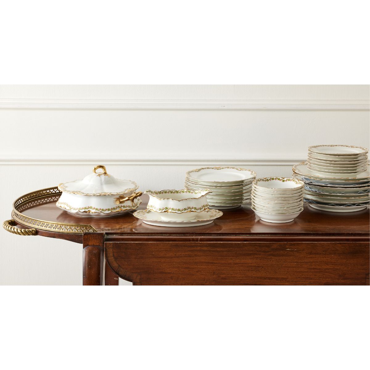 ★新品未使用　超美品★ フランス製HAVILAND デザート＆パン皿　４枚 Haviland French Gold & Cream China Set | Caitlin Wilson