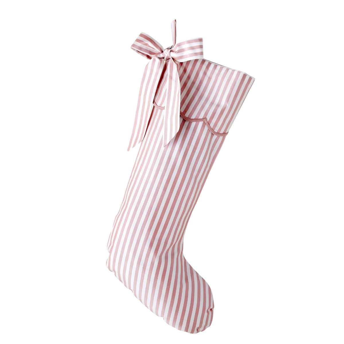 Noelle Bow Stocking in Blush