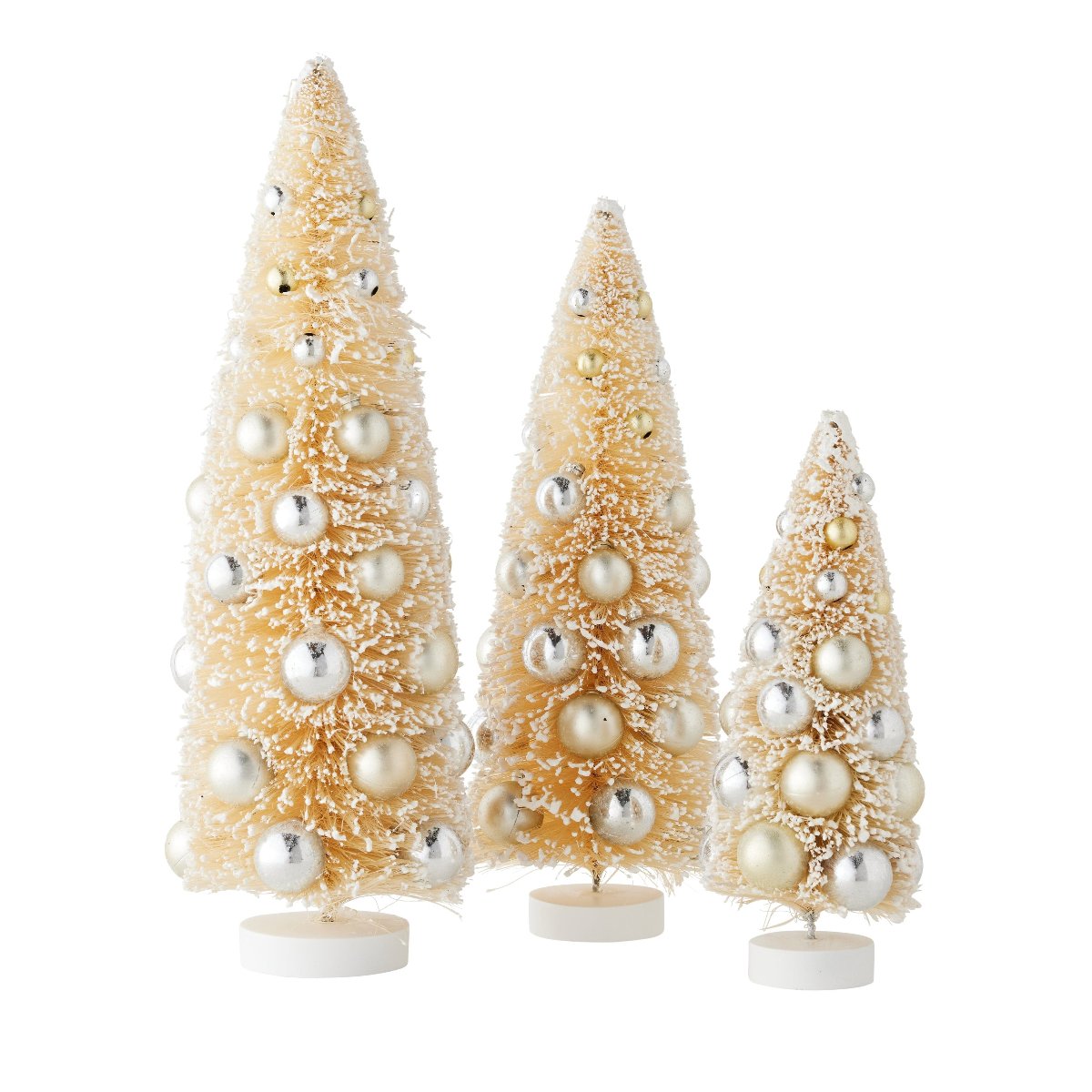 Snowy Bottle Brush Tree, Set of 3 - Caitlin Wilson Design
