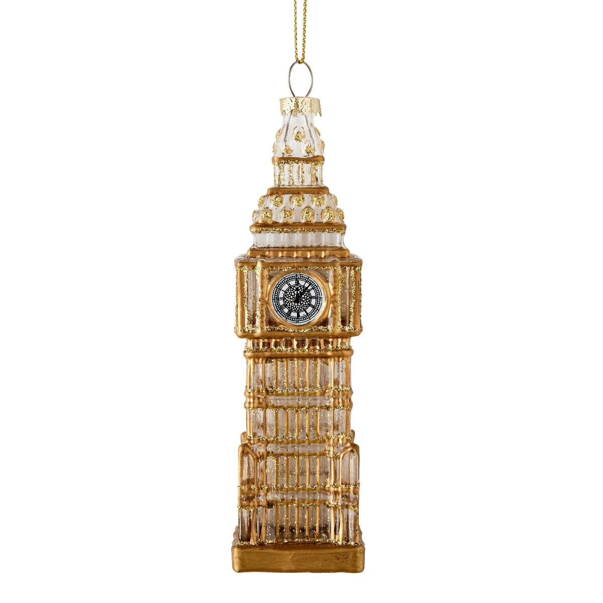 Clear & Gold Big Ben Ornament - Caitlin Wilson Design