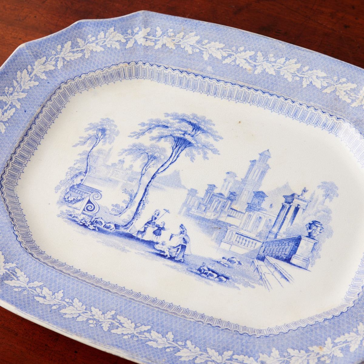 Pastoral Day Dream Blue and White Platter V - Caitlin Wilson Designs