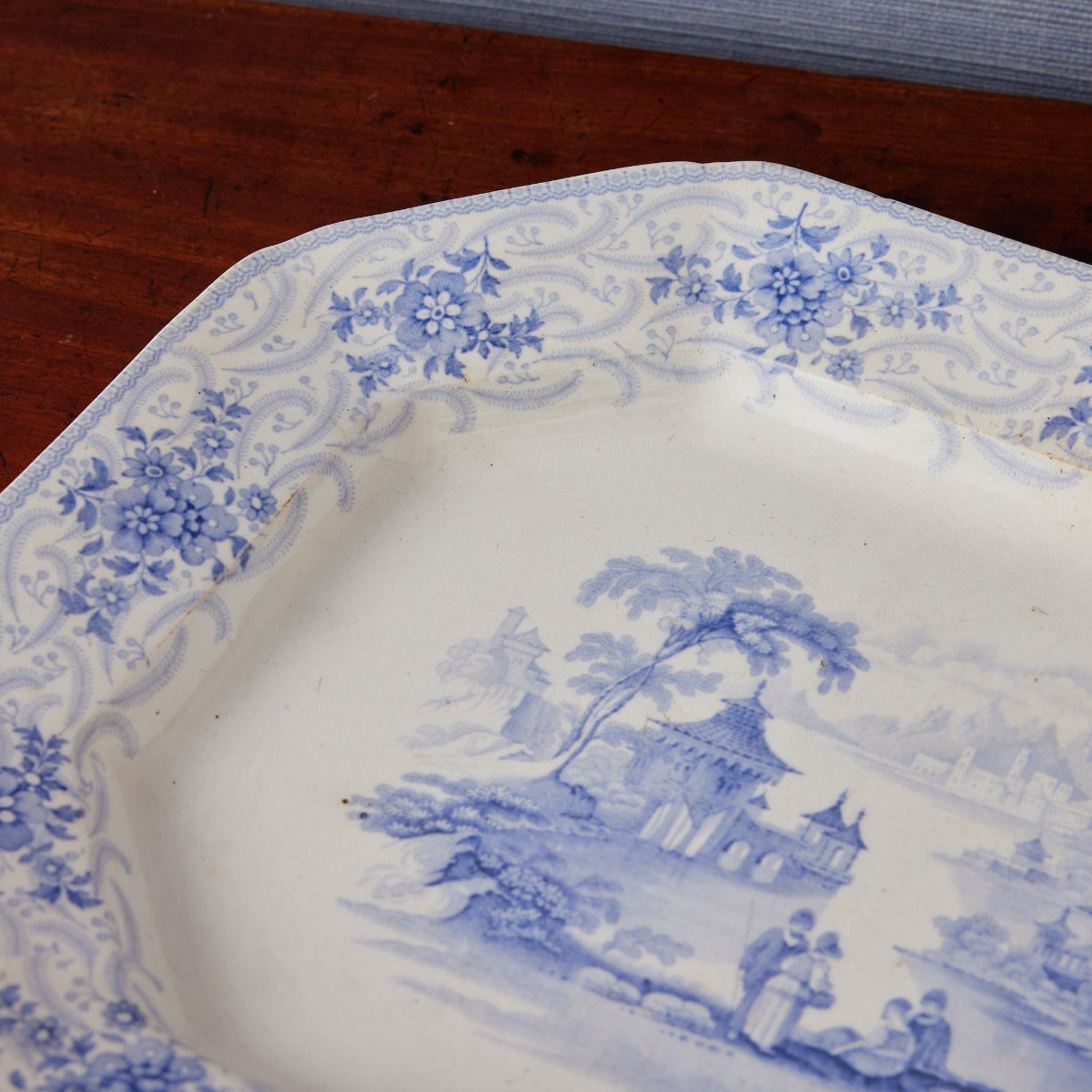 Pastoral Day Dream Blue and White Platter IV - Caitlin Wilson Designs