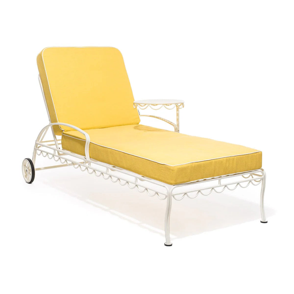 The Al Fresco Sun Lounger in Rivie Mimosa | Antique White Frame - Caitlin Wilson Design
