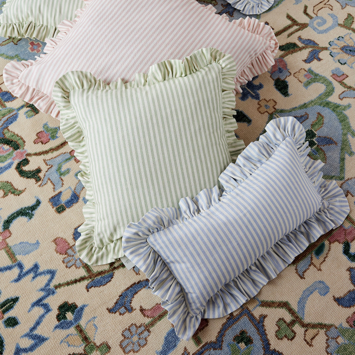 Carolina Stripe Pillow in Palm Green - Caitlin Wilson Designs