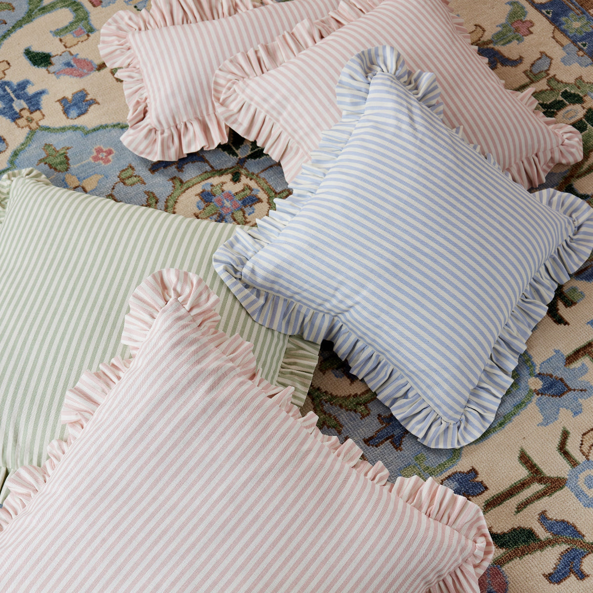 Carolina Stripe Pillow in Atlantic Blue - Caitlin Wilson Designs
