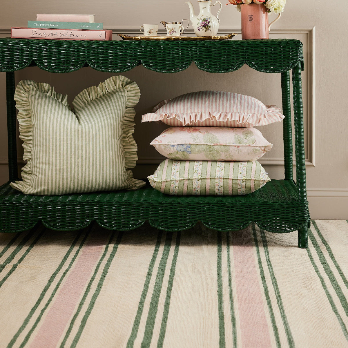 Trudy Rug in Pink Stripe Sample- Caitlin Wilson Designs