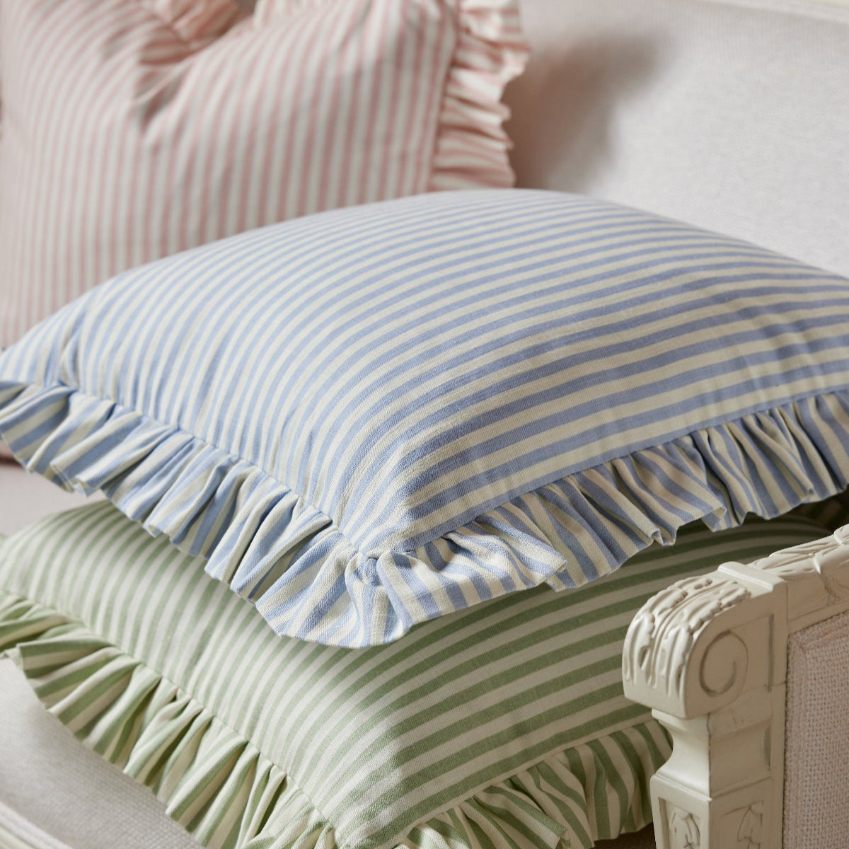 Carolina Stripe Pillow in Atlantic Blue - Caitlin Wilson Designs