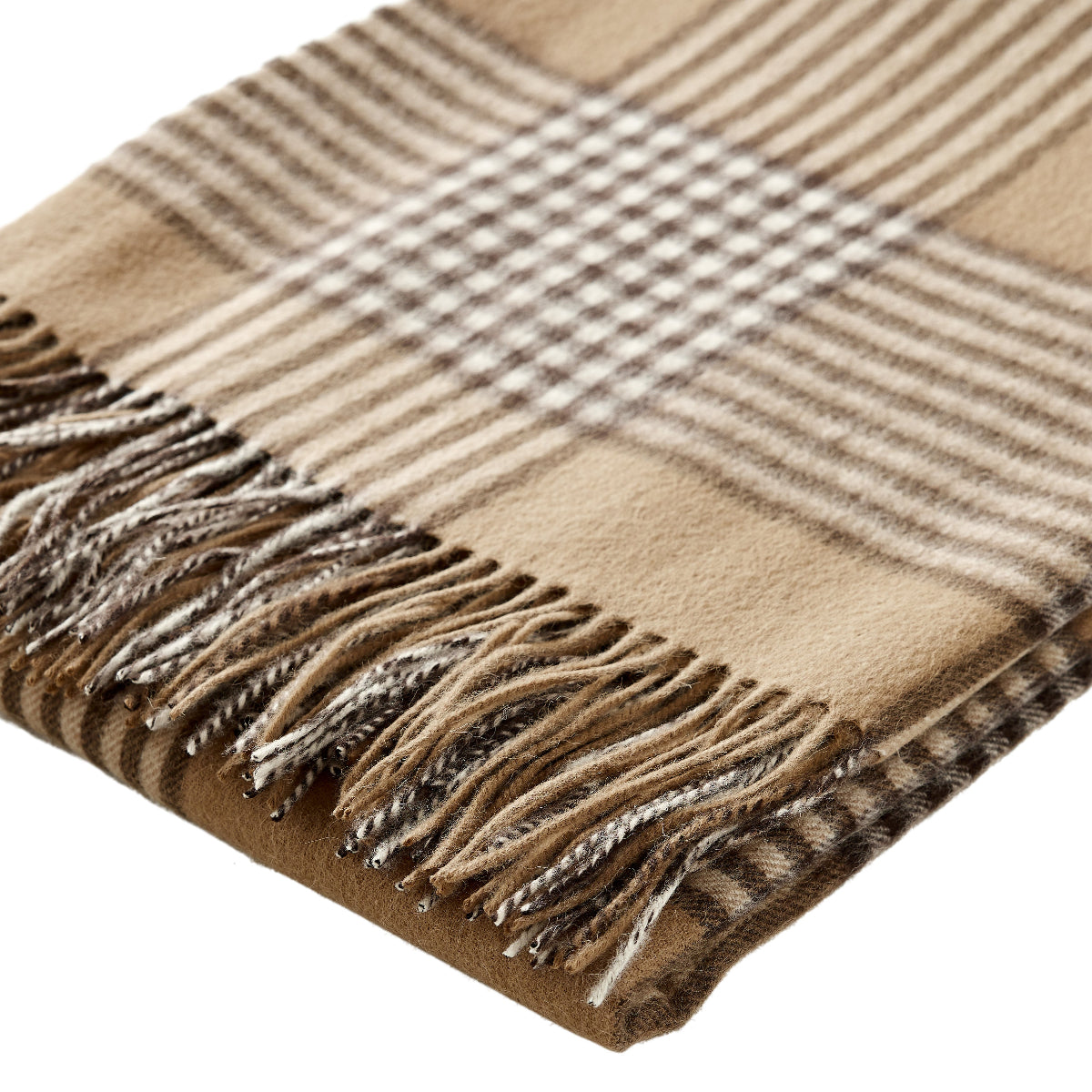 Wembley Plaid Throw in Camel - Caitlin Wilson Designs