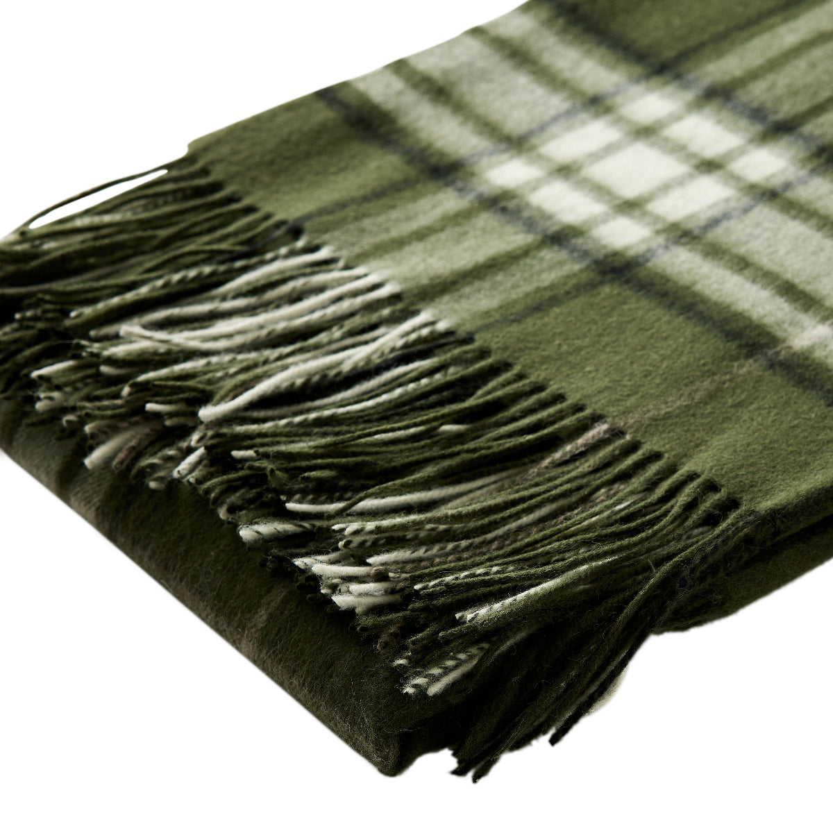Tottenham Plaid Throw in Olive - Caitlin Wilson Designs