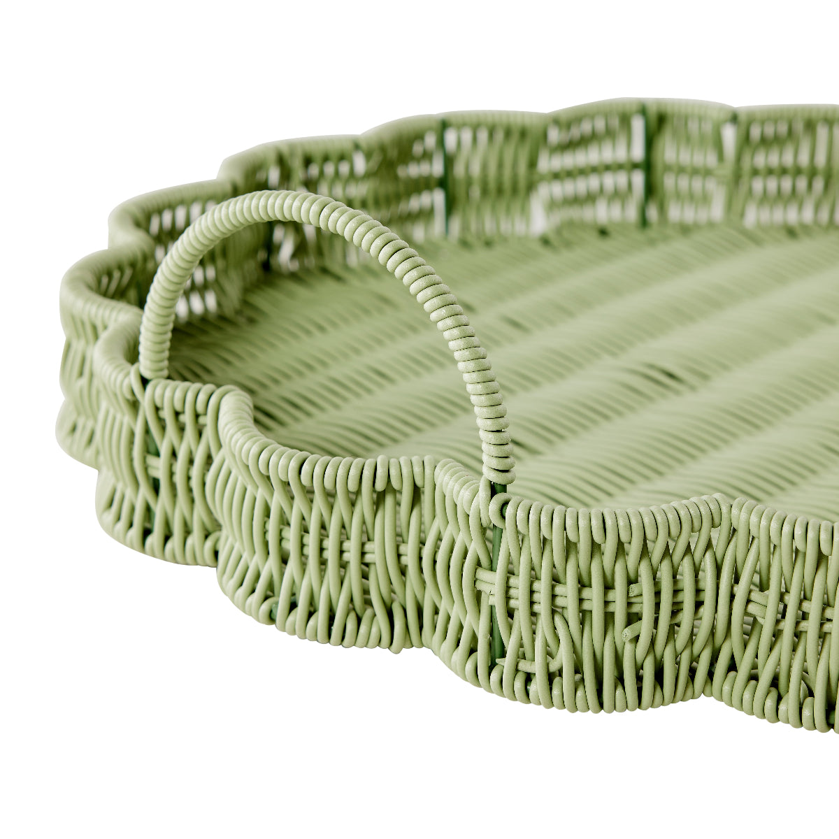 All Weather Wicker Tray Set - Green - Caitlin Wilson Design