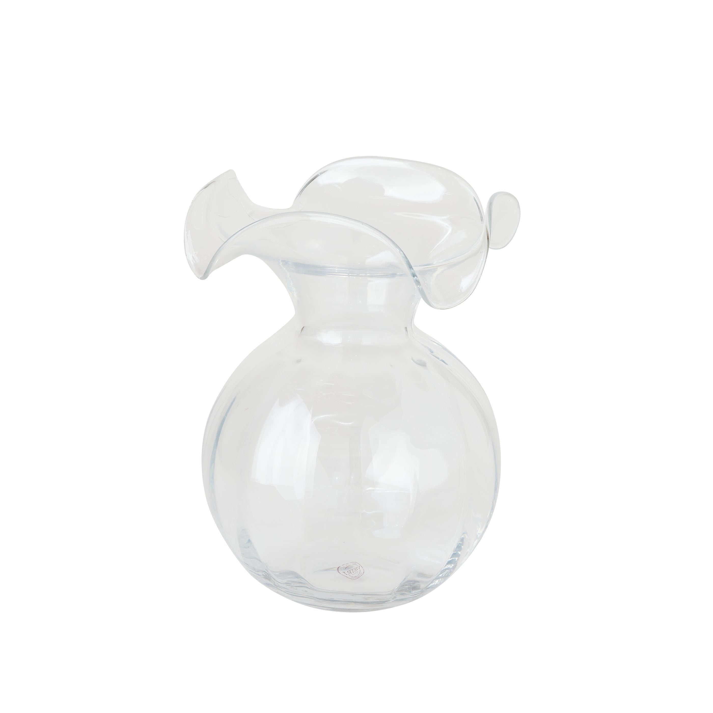 Medium Ruffled Rim Vase in Clear
