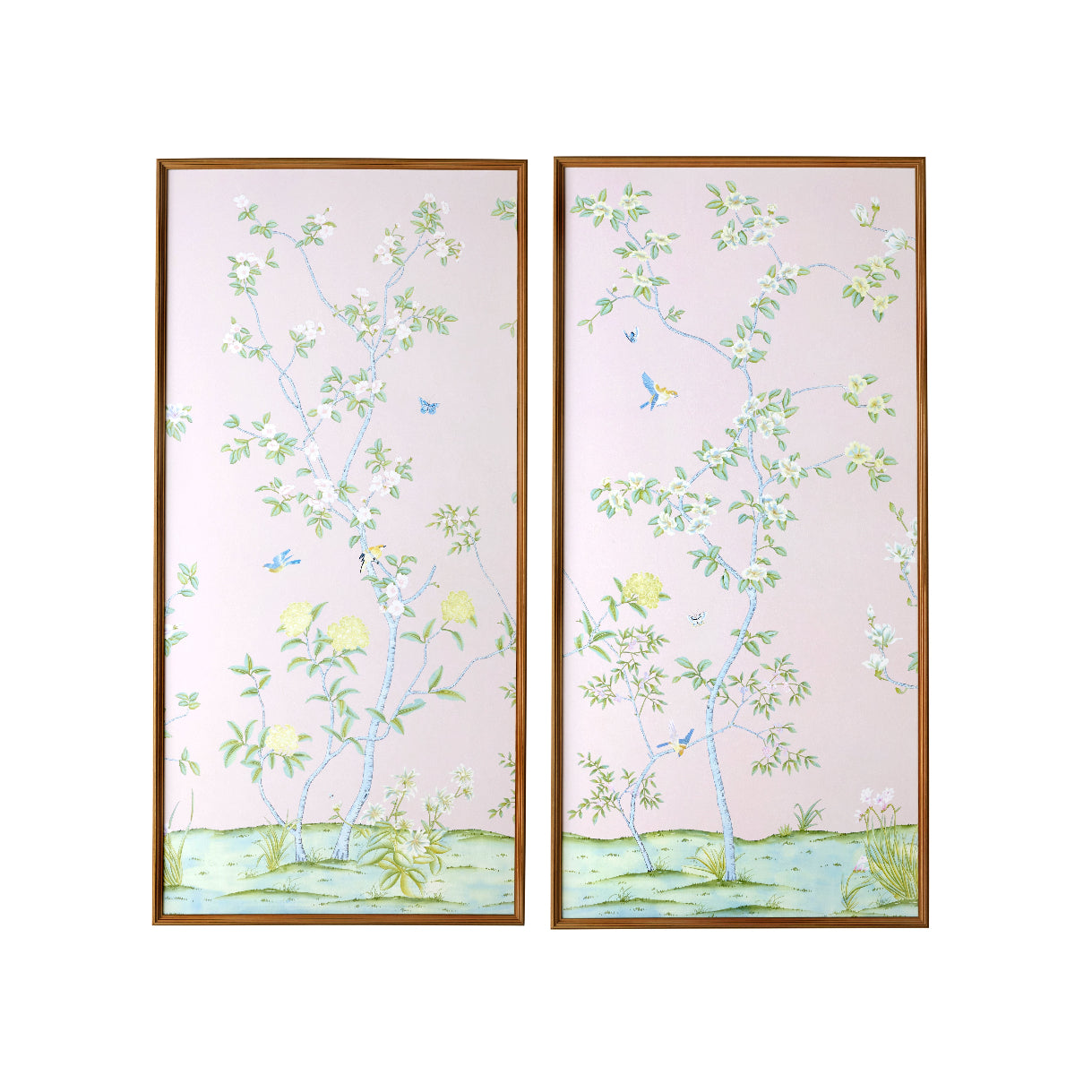 Fleur de Fête Framed Chinoiserie Mural Panel I - Caitlin Wilson Design