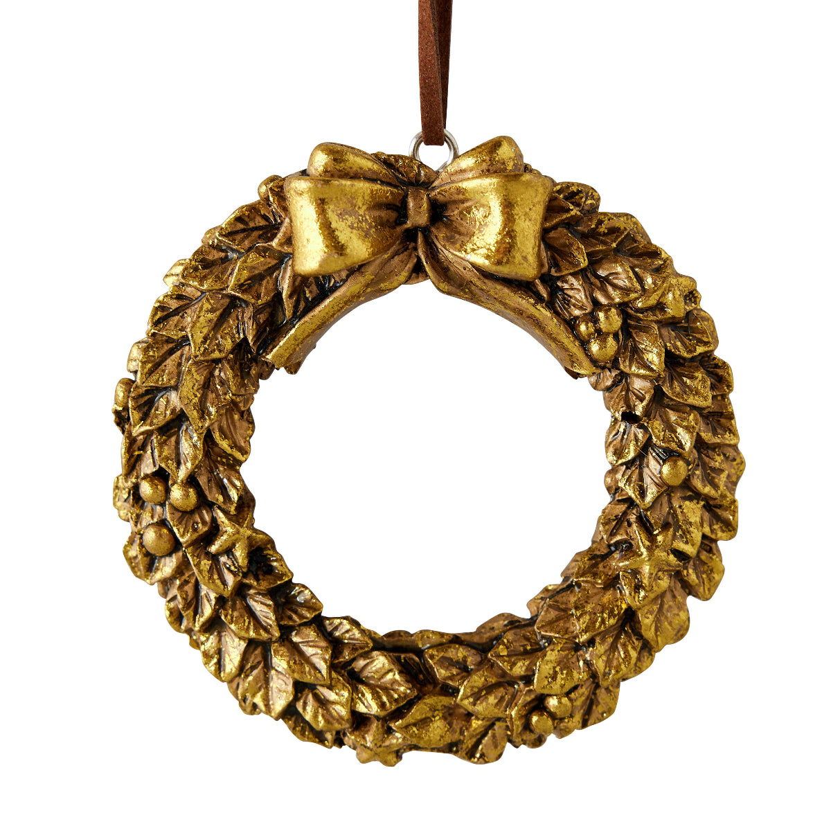 Wreath Ornament in Antique Gold - Caitlin Wilson Design