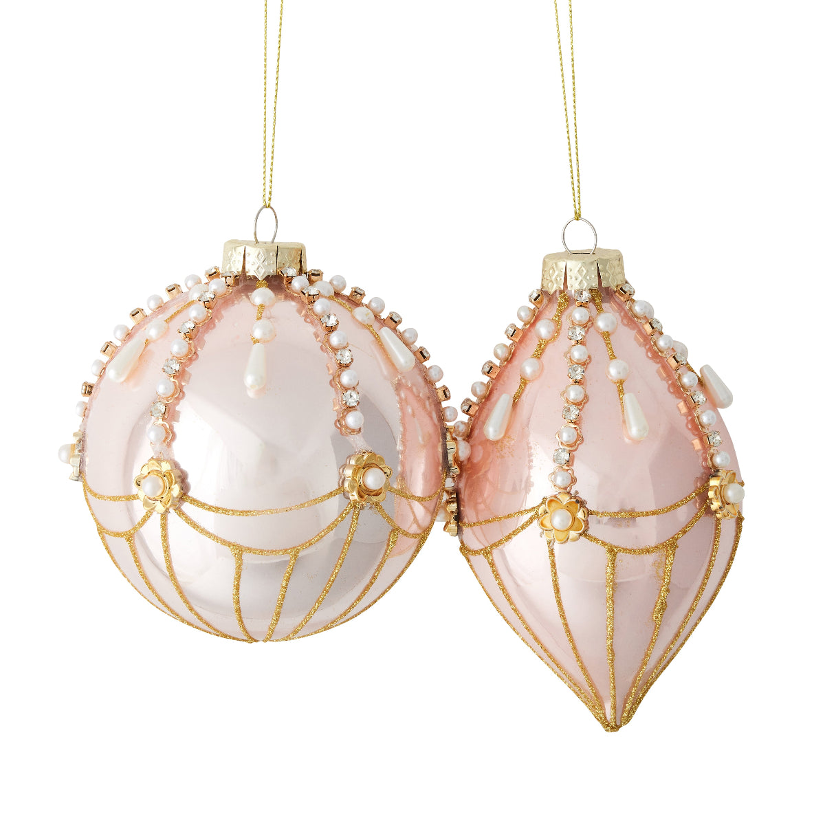 Rosé Gilded Gem Ornament Set - Caitlin Wilson Design