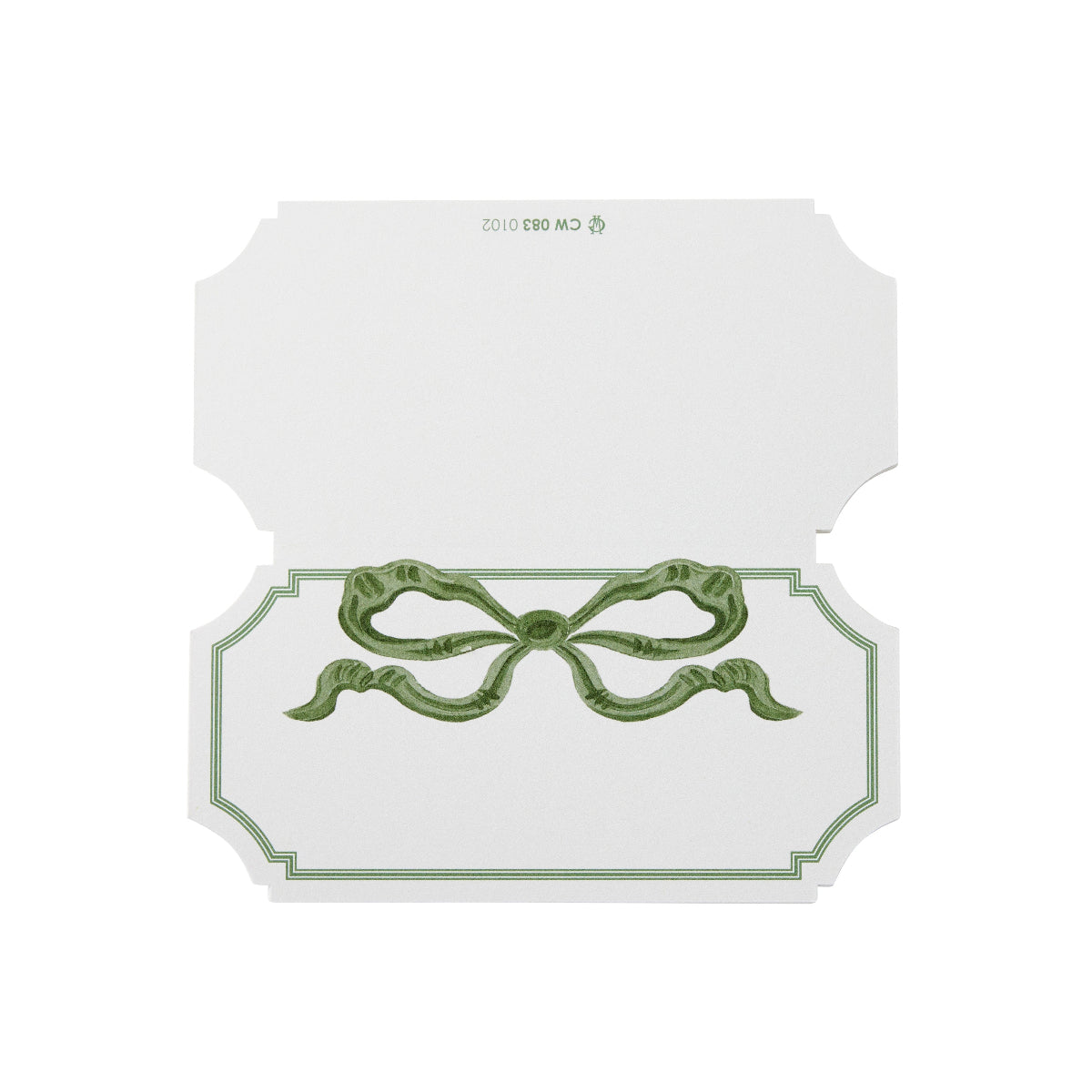 Green Bow Die Cut Placecards - Caitlin Wilson Design
