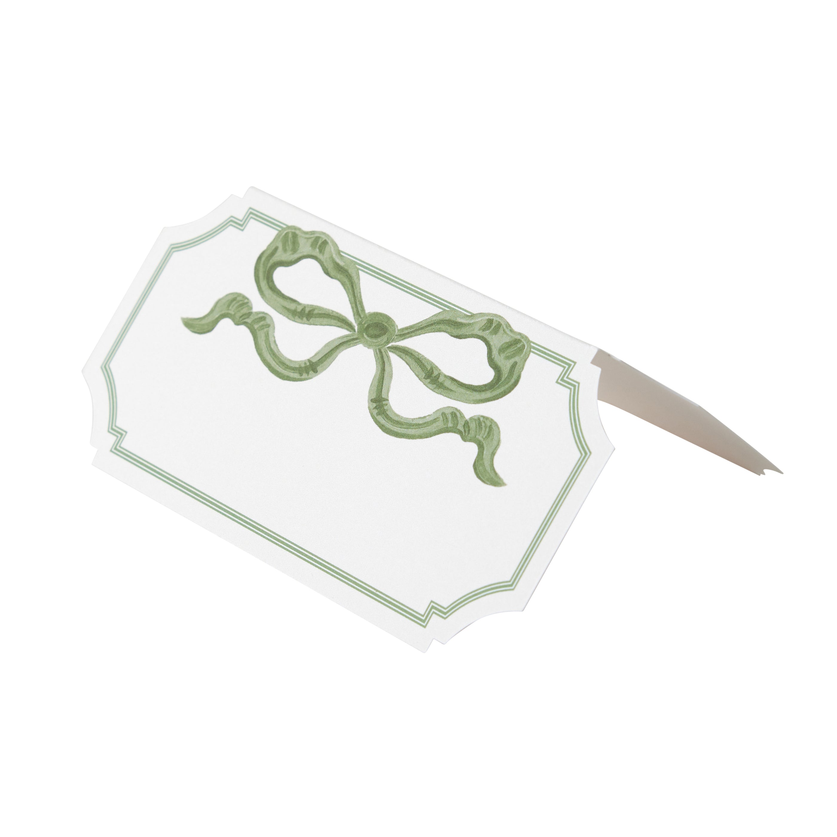 Green Bow Die Cut Placecards - Caitlin Wilson Design