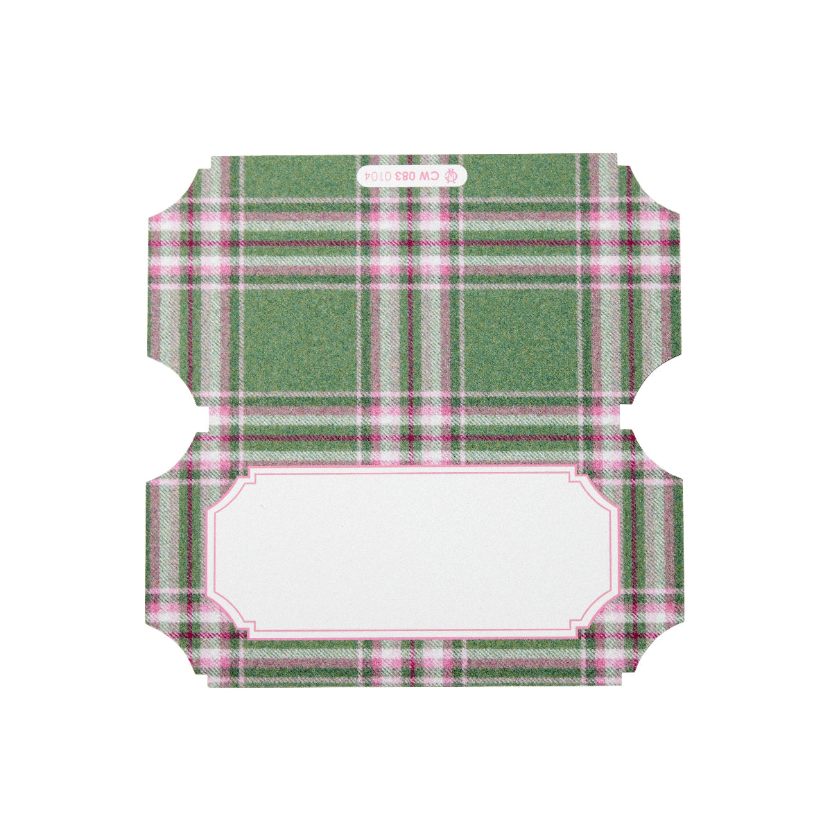 Ivy Plaid Die Cut Placecards - Caitlin Wilson Design