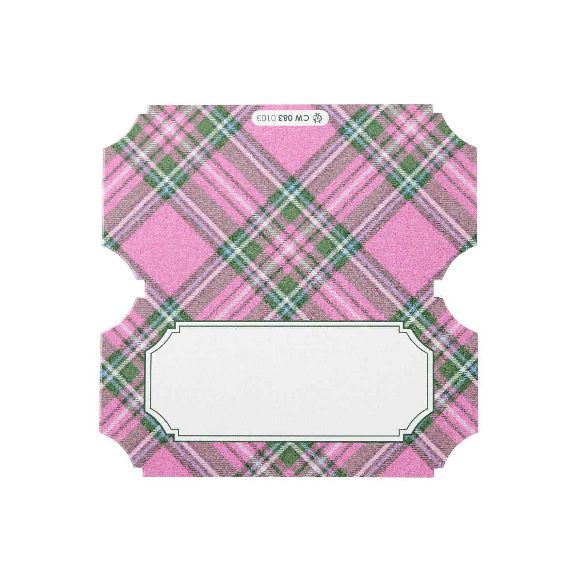 Primrose Plaid Die Cut Placecards - Caitlin Wilson Design