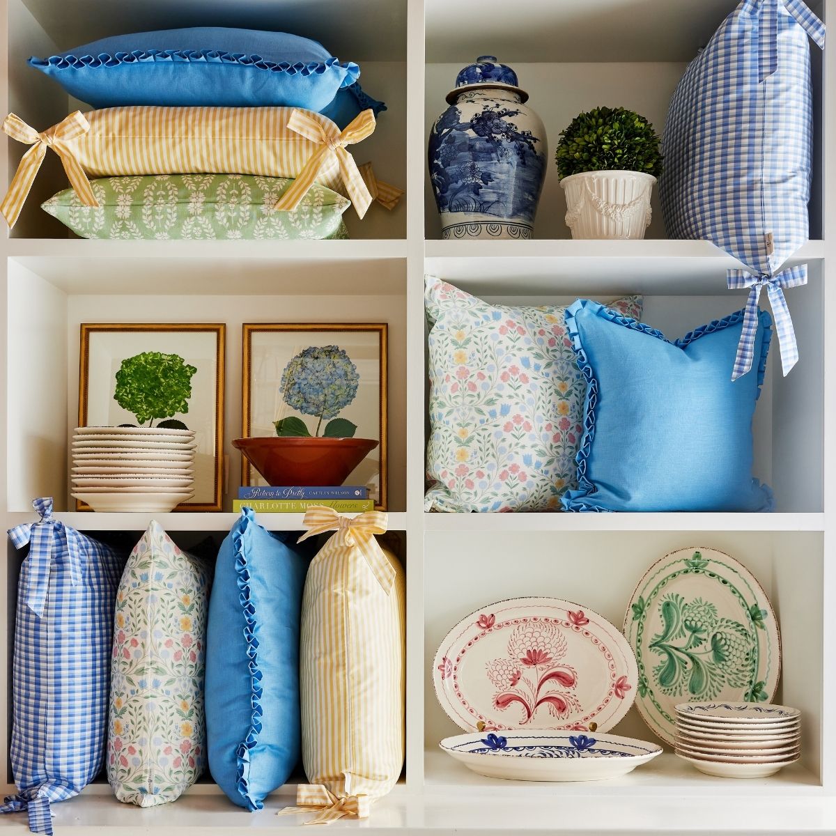 Beth Box Pleat Pillow in Cornflower - Caitlin Wilson Design