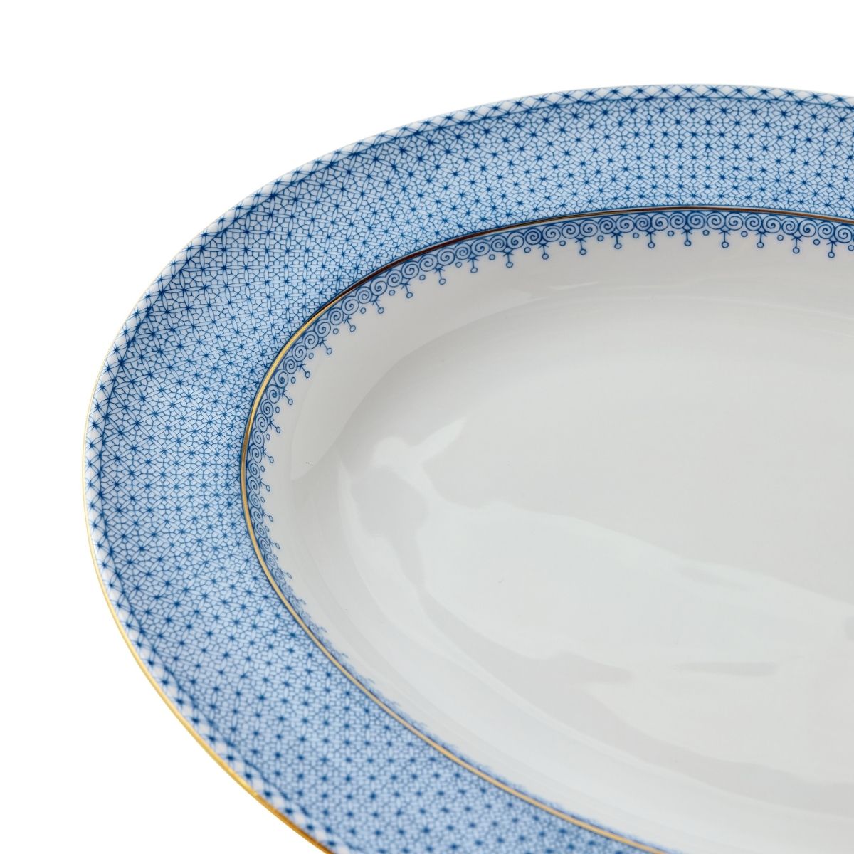 Sky Blue Lace Oval Platter