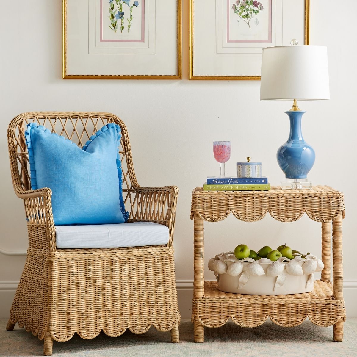 Beth Box Pleat Pillow in Cornflower - Caitlin Wilson Design