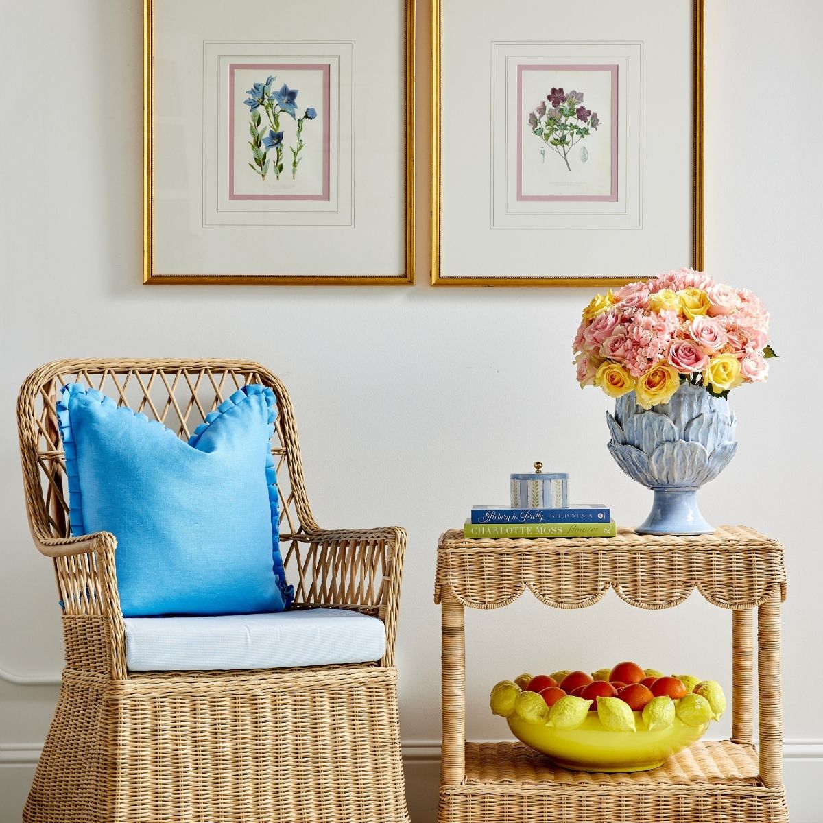 Beth Box Pleat Pillow in Cornflower - Caitlin Wilson Design