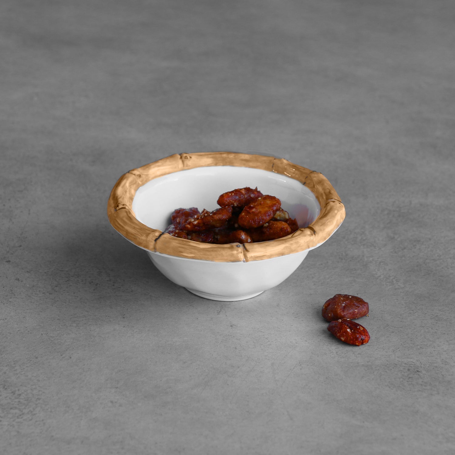VIDA Bamboo Mini Dip Bowl (White and Natural)