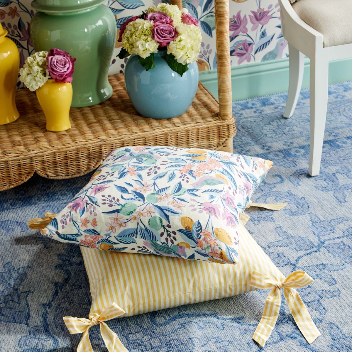 Citron Bleu Pillow Cover