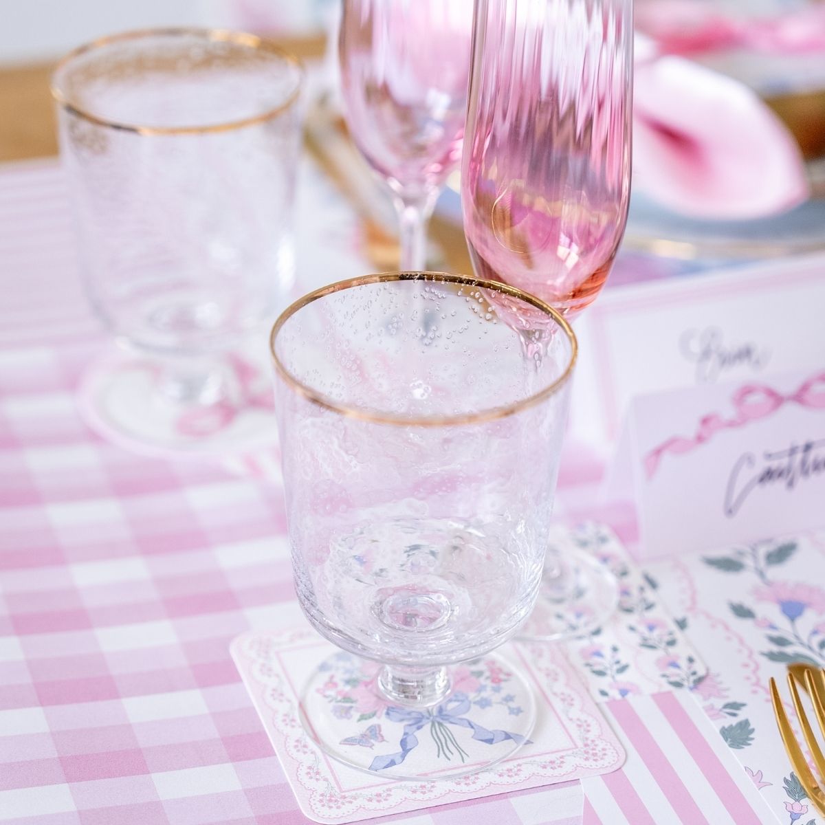 Blush Bouquet Square Coasters