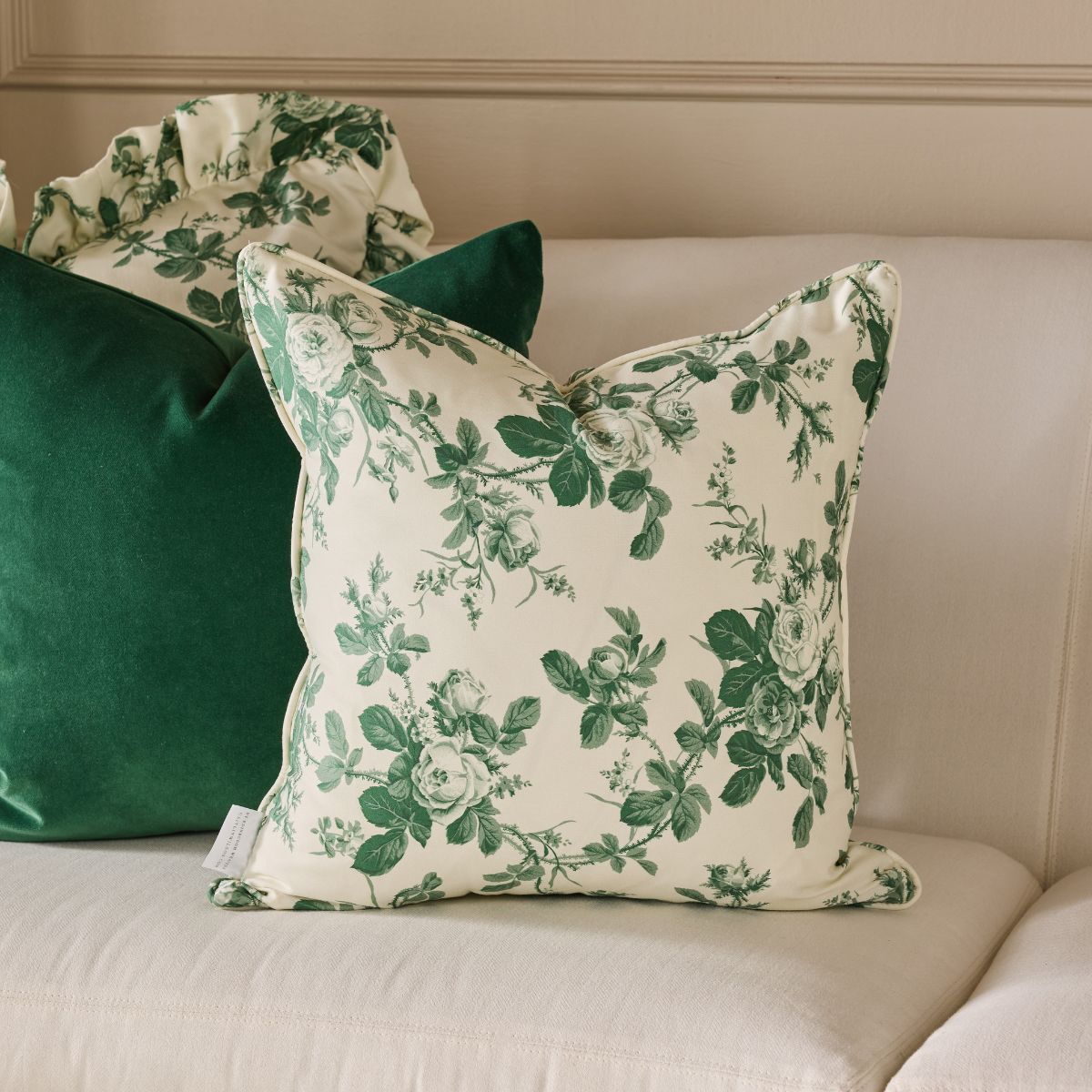 Mary Jayne in Green Pillow Cover - Caitlin Wilson Design