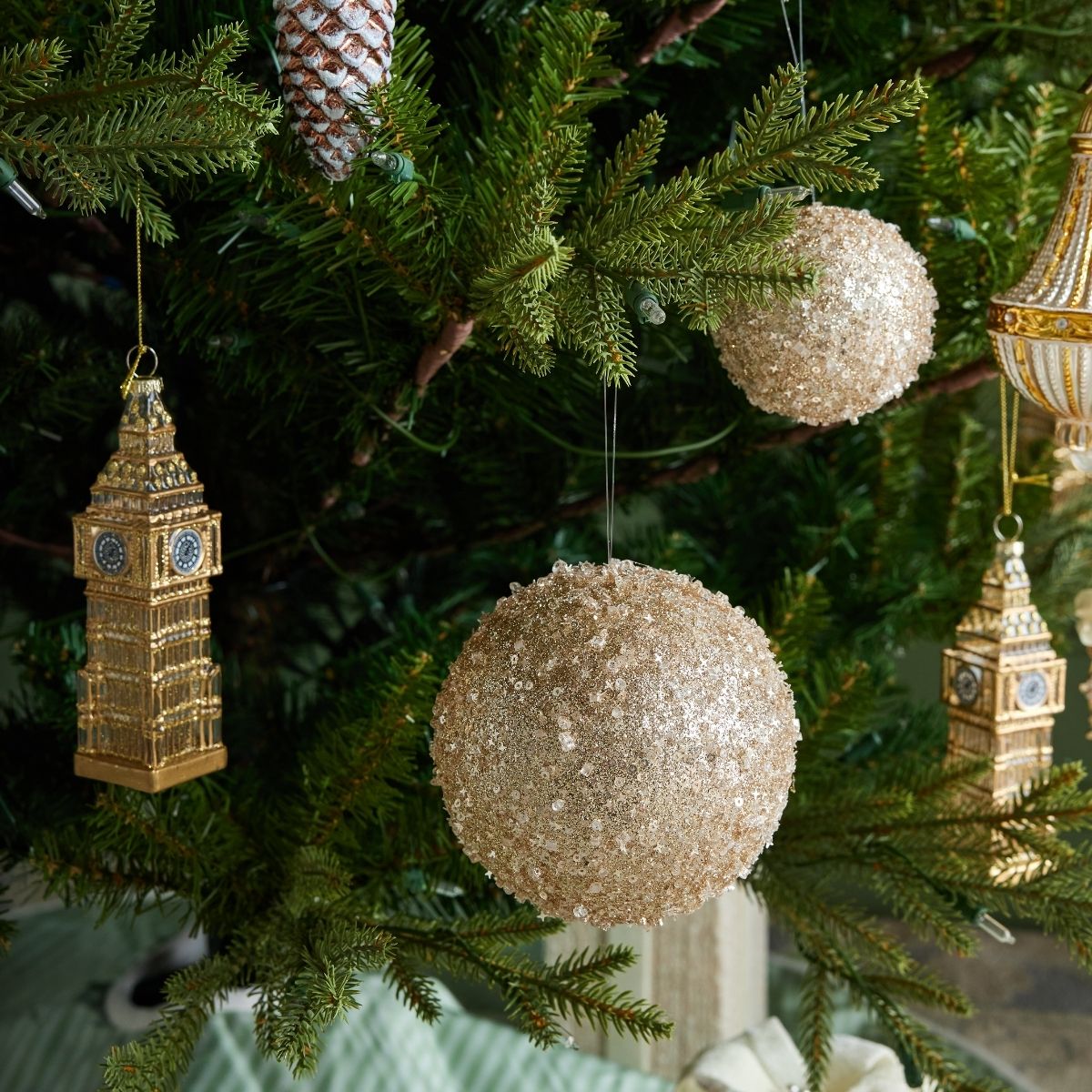 Clear & Gold Big Ben Ornament - Caitlin Wilson Design