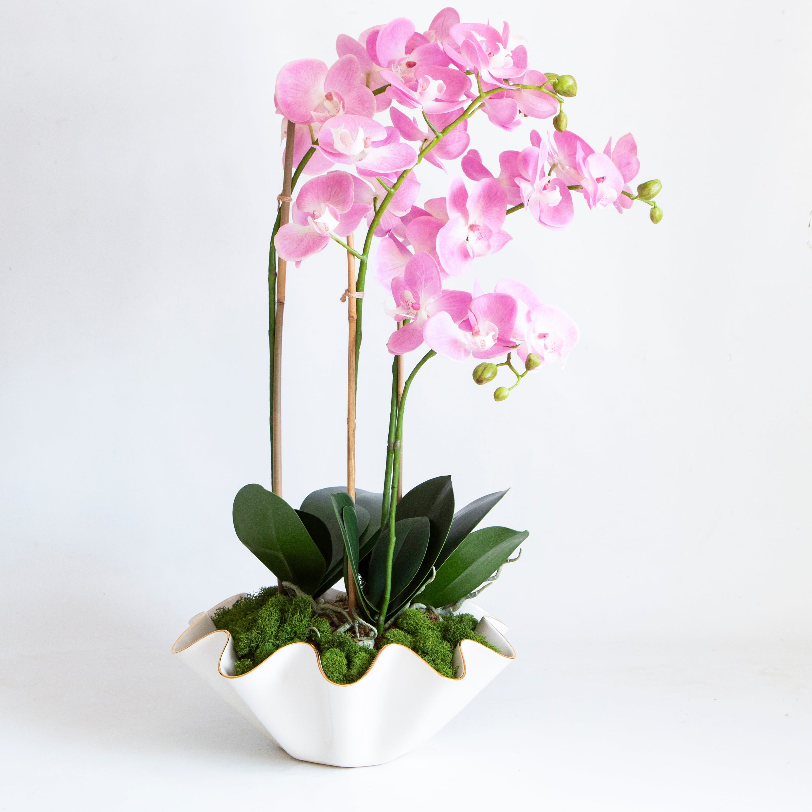 30" Faux Pink Orchid Drop-In