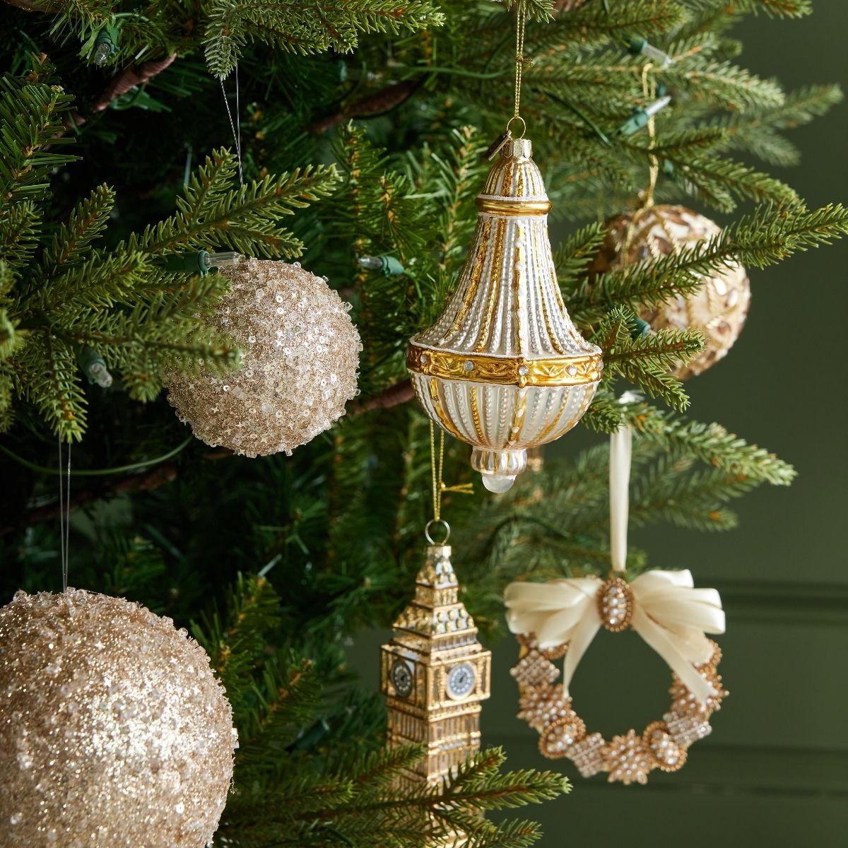 Clear & Gold Big Ben Ornament - Caitlin Wilson Design
