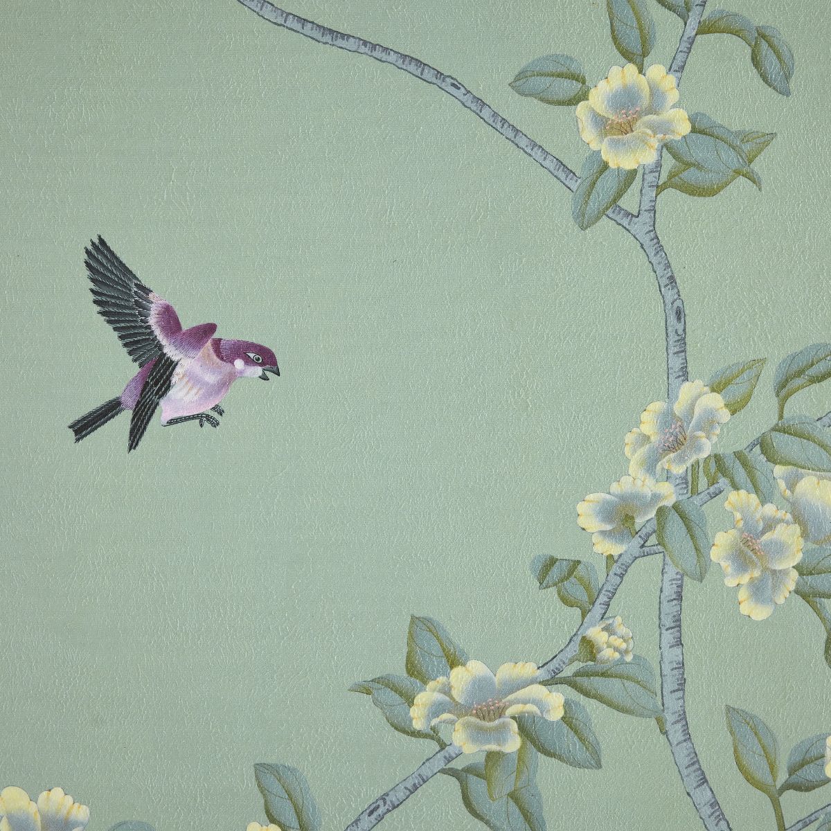 Nicola's Garden Framed Chinoiserie Mural Panel II | Caitlin Wilson