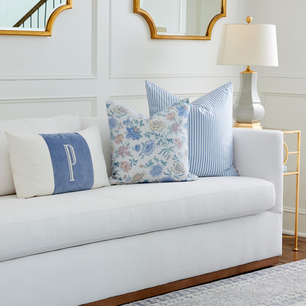 Sky Blue Garden Pillow Cover