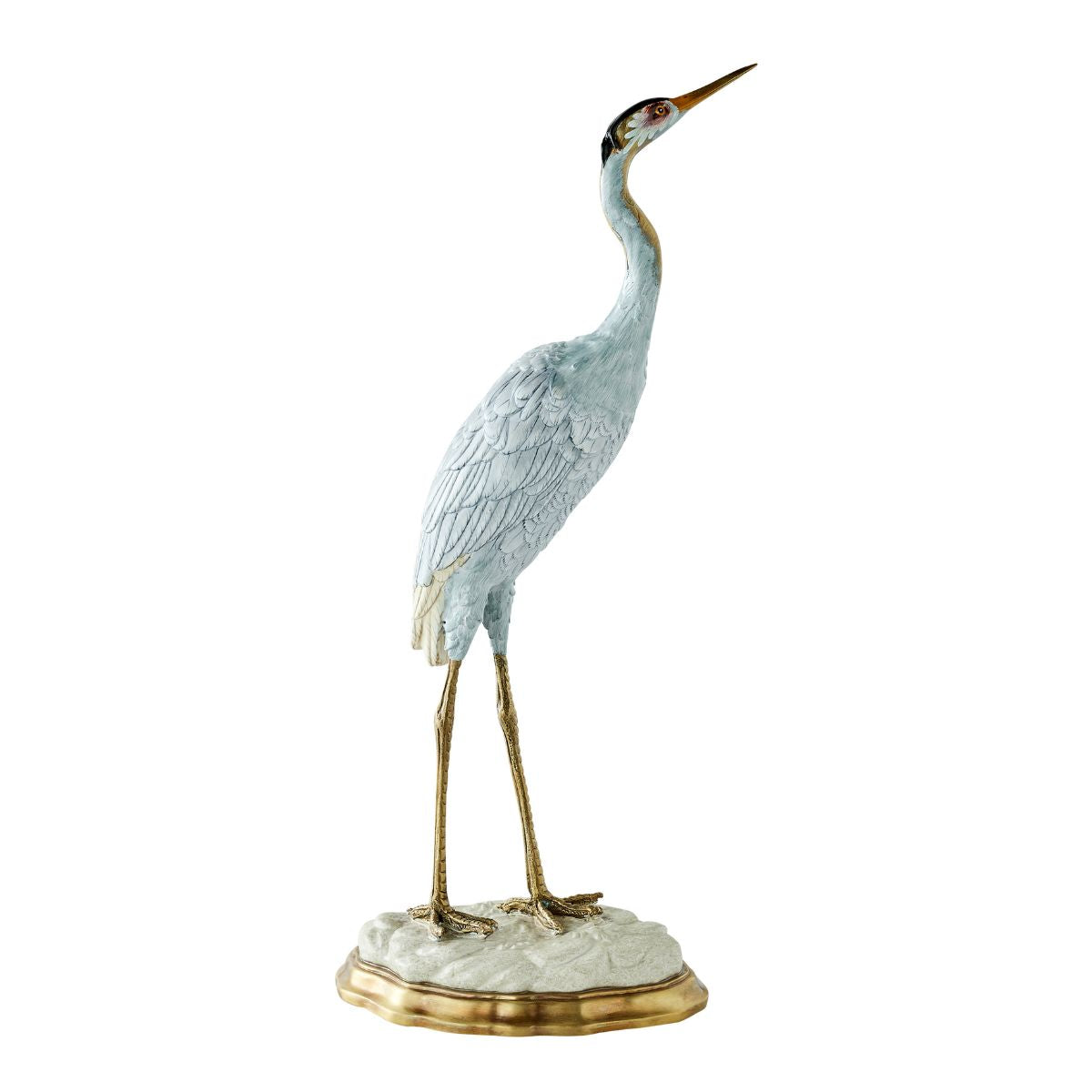 Porcelain Blue Heron Statue