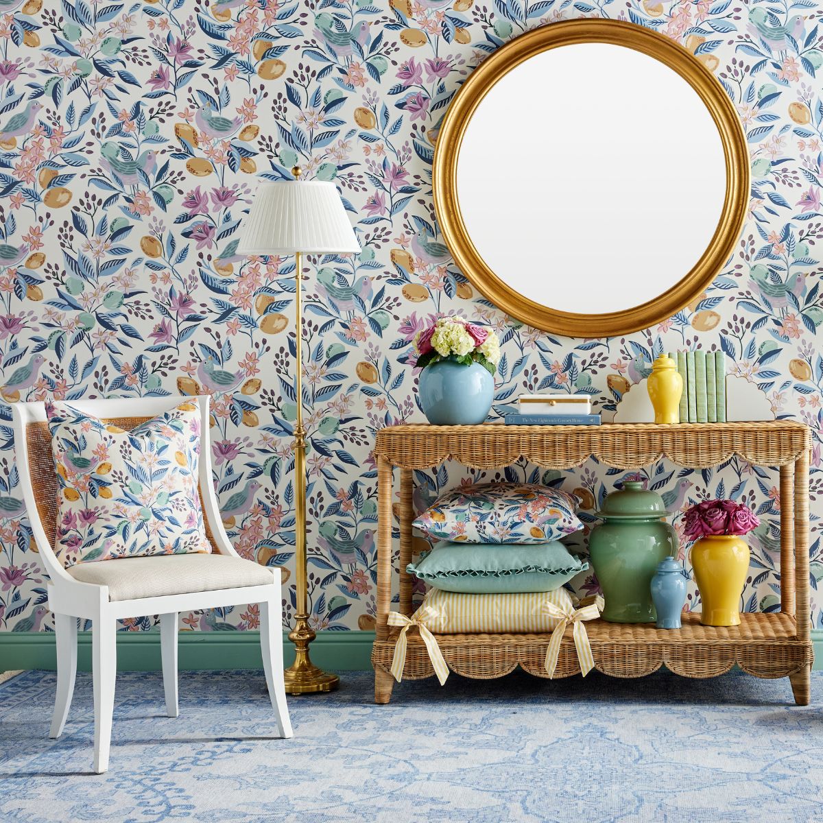 Citron Bleu Pillow Cover