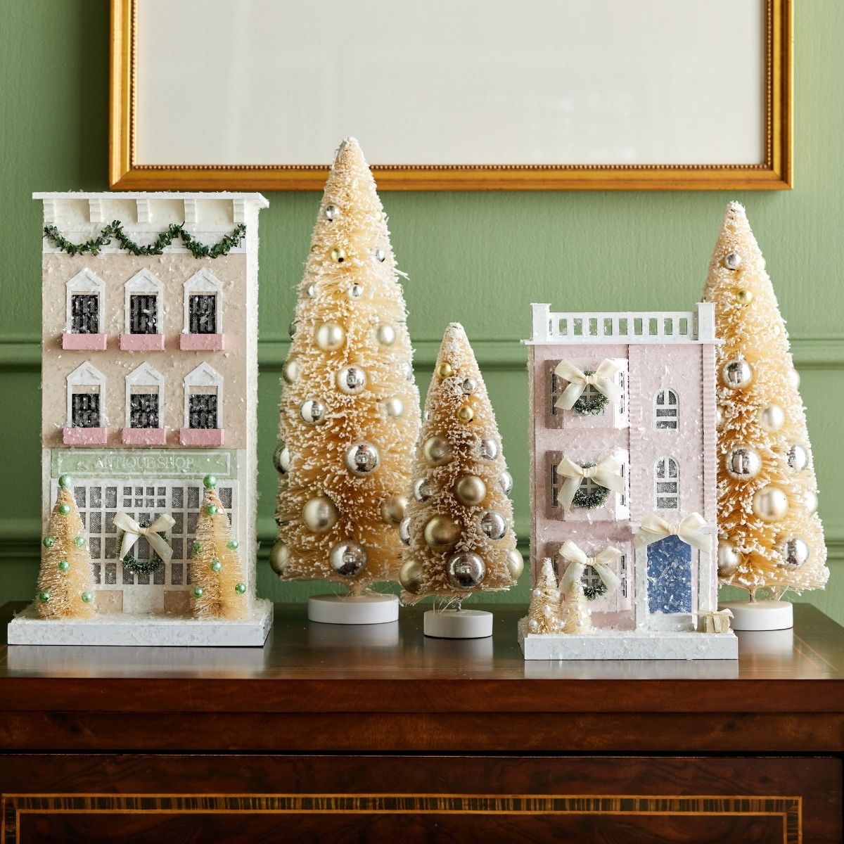 Snowy Bottle Brush Tree, Set of 3 - Caitlin Wilson Design