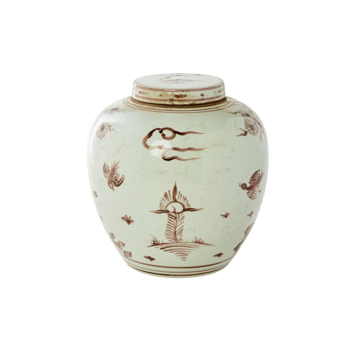 Pine Crane Melon Jar in Cocoa