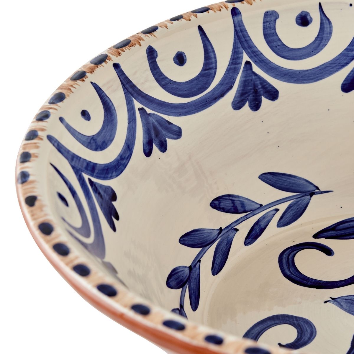 Blue Casa Nuno Terracotta Talevera Bowl - Caitlin Wilson Design